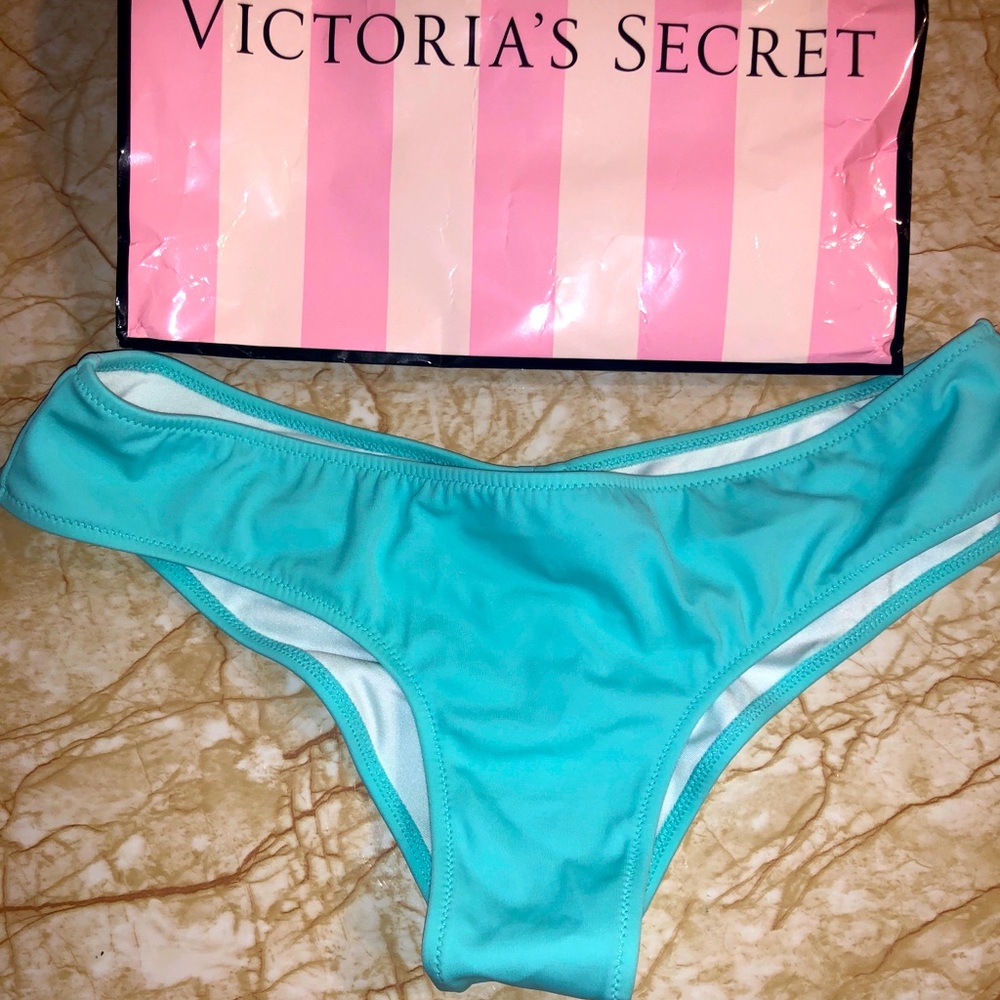 Victorias Secret Aqua Ruched Cheeky Bottom Small